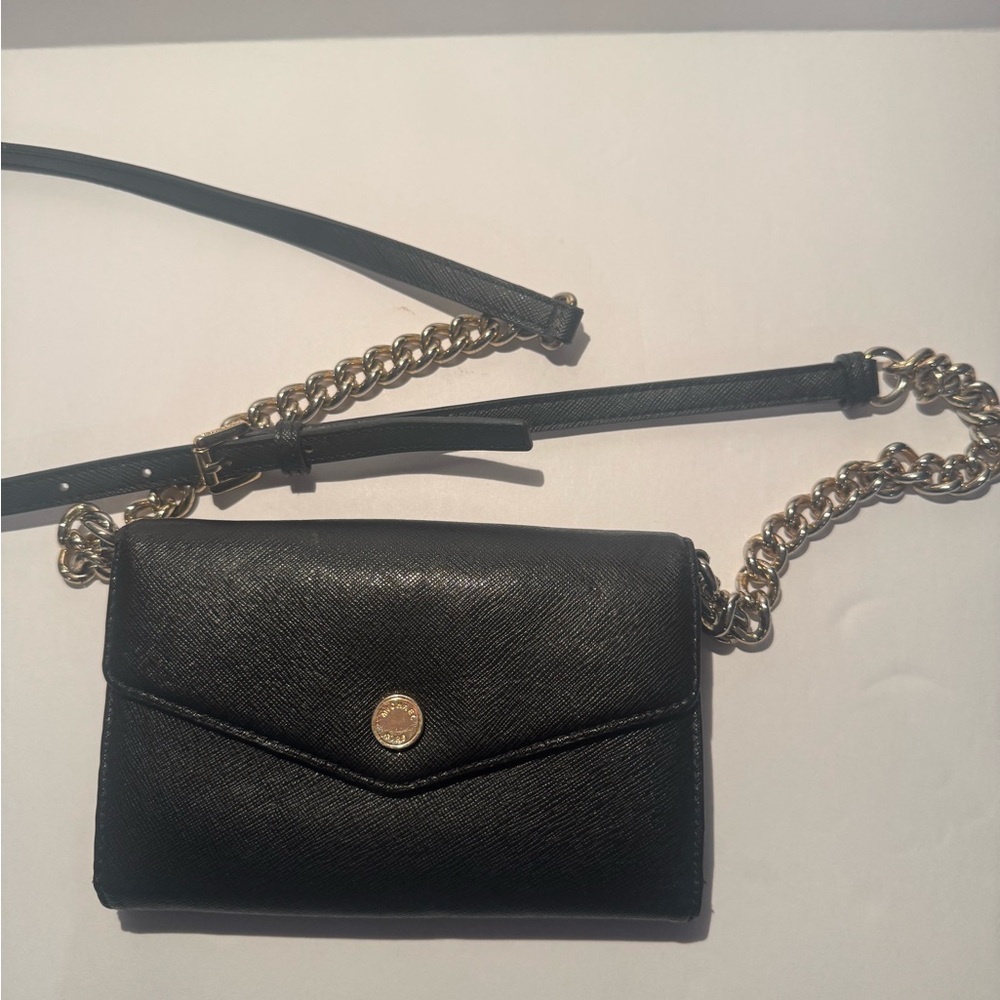 Michael Kors Black Crossbody Wallet w/ Removable Strap
